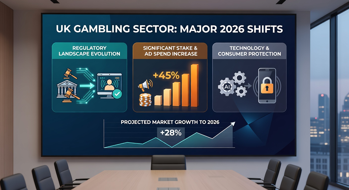 Chart showing growth of illegal gambling market share in the UK, with rising trends and regulatory icons