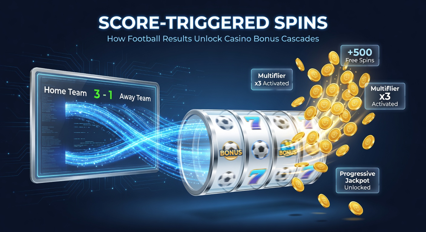 Close-up of a mobile screen showing a live football score notification triggering a cascade of golden slot spins and bonus multipliers