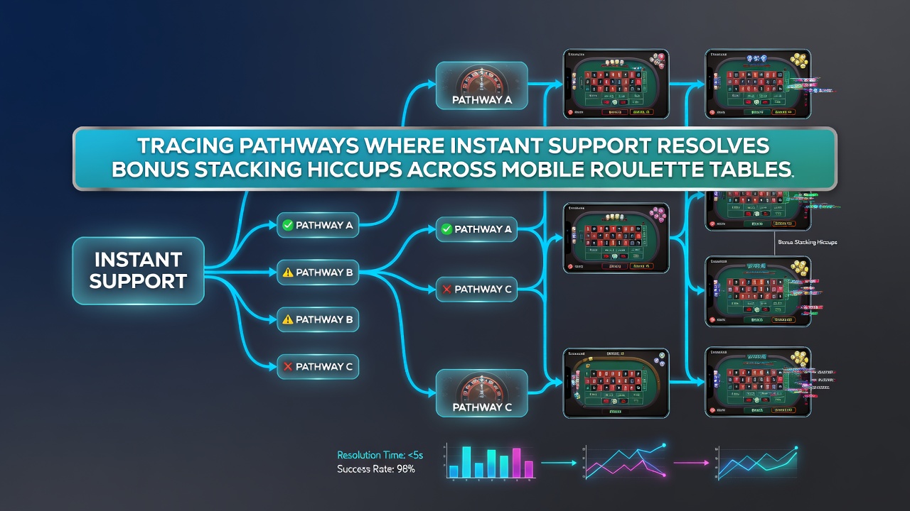 Support dashboard displaying resolved bonus stacking cases for roulette and accumulator bets